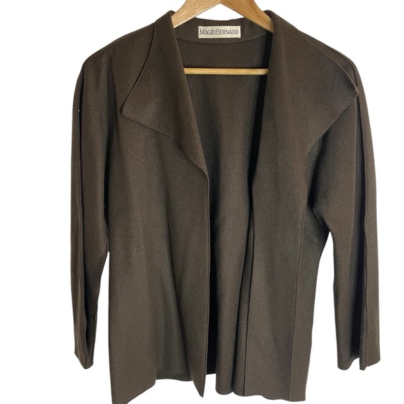 Vtg Magid Bernard Brown Shawl Collar Blazer Relaxed fit neutral capsule layer - Picture 1 of 7